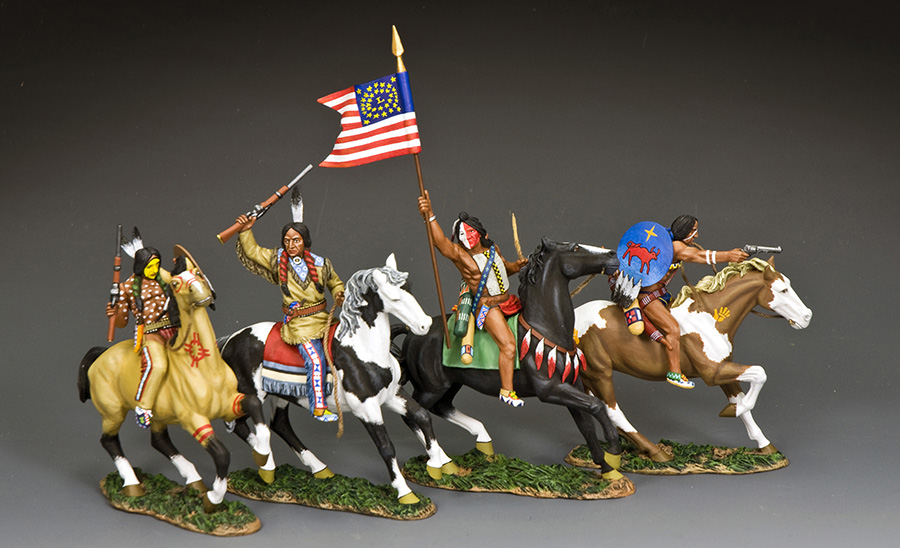 KING & COUNTRY THE REAL WEST TRW168 SIOUX WITH AMERICAN FLAG 