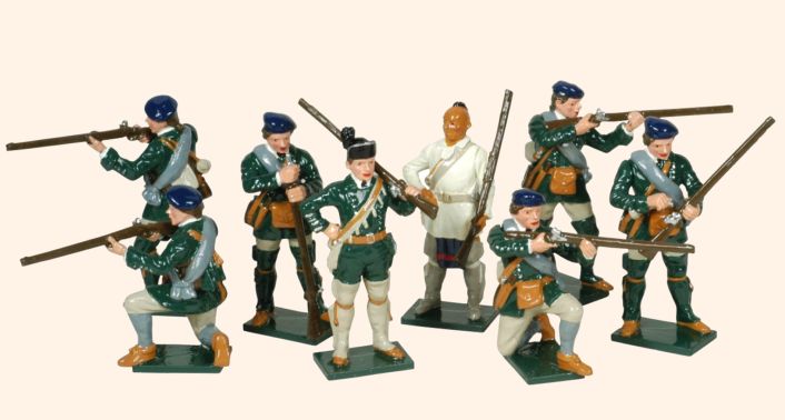 ARMIES IN PLASTIC 5549 ROGERS RANGERS FRENCH INDIAN REV WAR 16 MIB FREE SHIP 