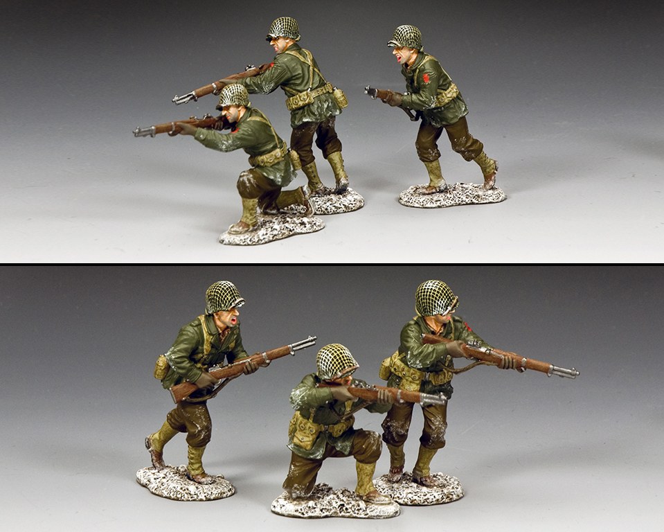 King & Country Soldiers BBA089 WWII Battle of The Bulge Winter Machine Gun Group for sale online 
