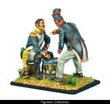 Voltigeur and Fusilier Playing Cards on a Drum