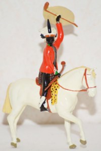 mounted zulu chief with shield 1879