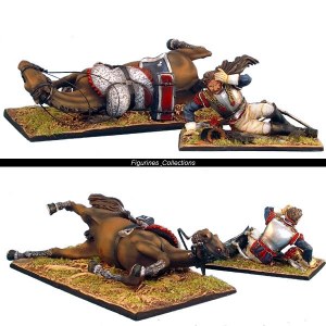 NAP0249 French 5th Cuirassiers Dazed Trooper and Downed Horse