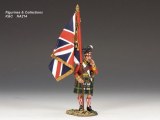 NA214 Gordon Highlanders Officer with the King Colour 