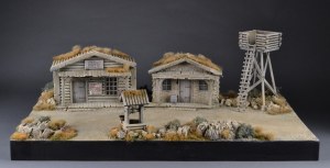 TOS004#3 Western houses and watchtower - Diorama